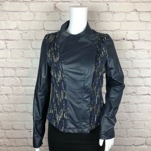 Lulumari Tight Knit & Faux Leather Jacket